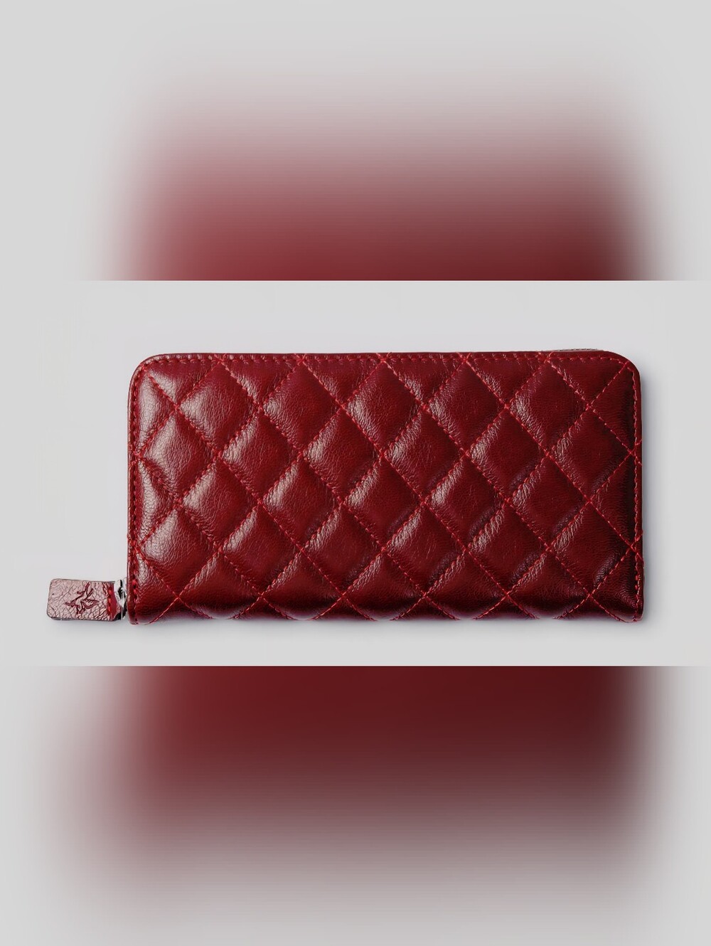 Goat Leather Quilted Women's Wallet | Red | Sherry